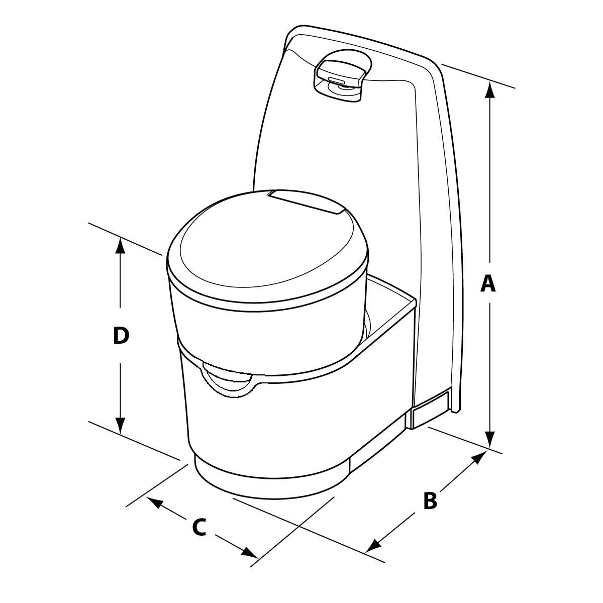 C220 Cassette Toilet  Space-Saving Toilet That Rotates 180 Degrees