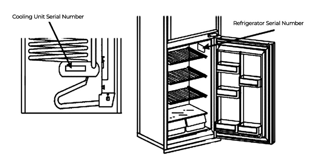 Norcold® Product Compliance – Recall Information 1 refrigerator serial number location