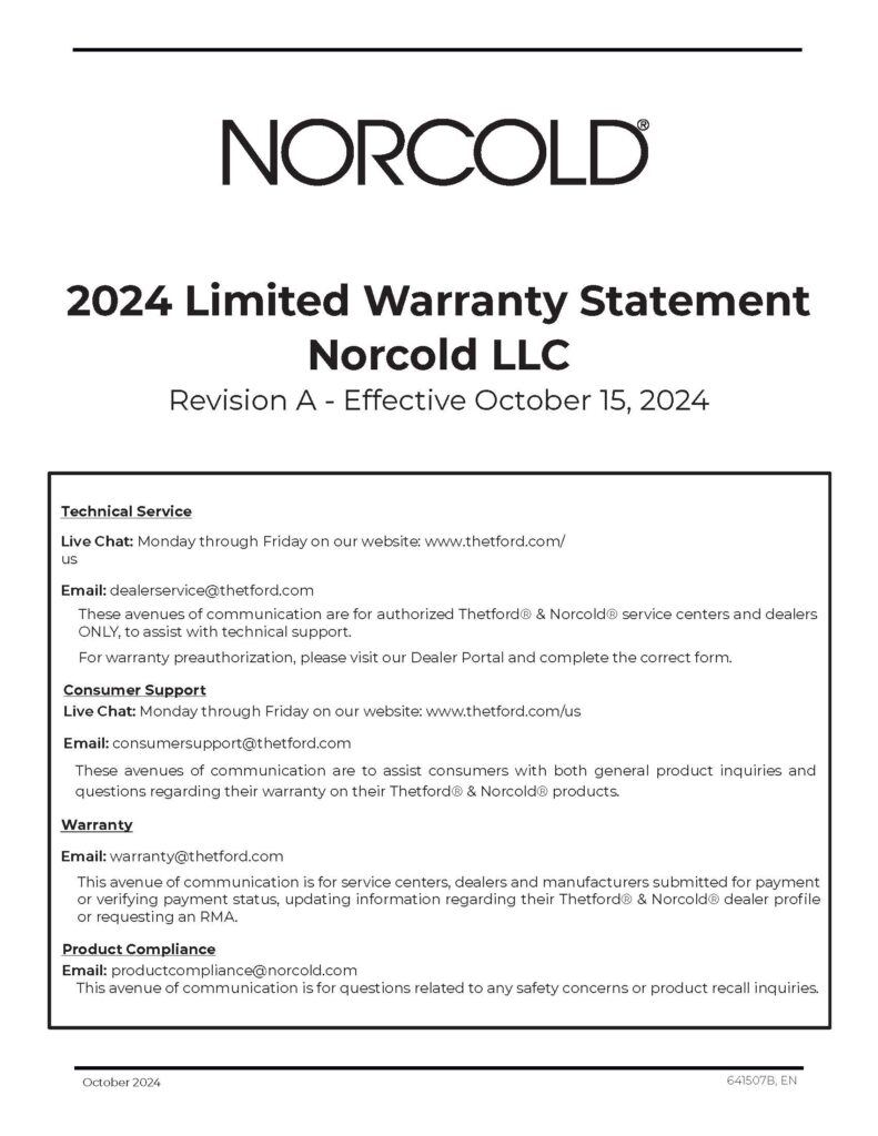 NorcoldWarrantyStatement cover