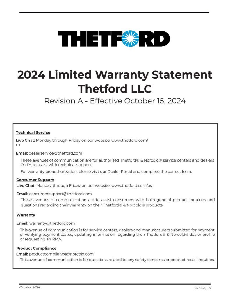 ThetfordWarrantyStatement cover