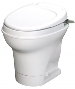 Thetford 31647 Aqua Magic V Parchment Toilet Low Pro Hand Flush For RV Trailer