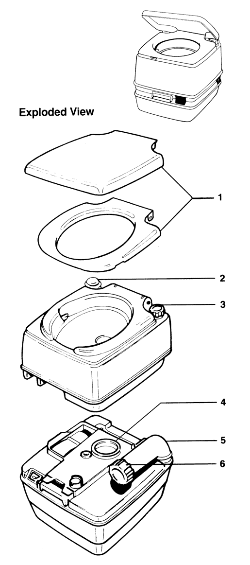Parts Diagram - Porta Potti 135 - Thetford Corporation