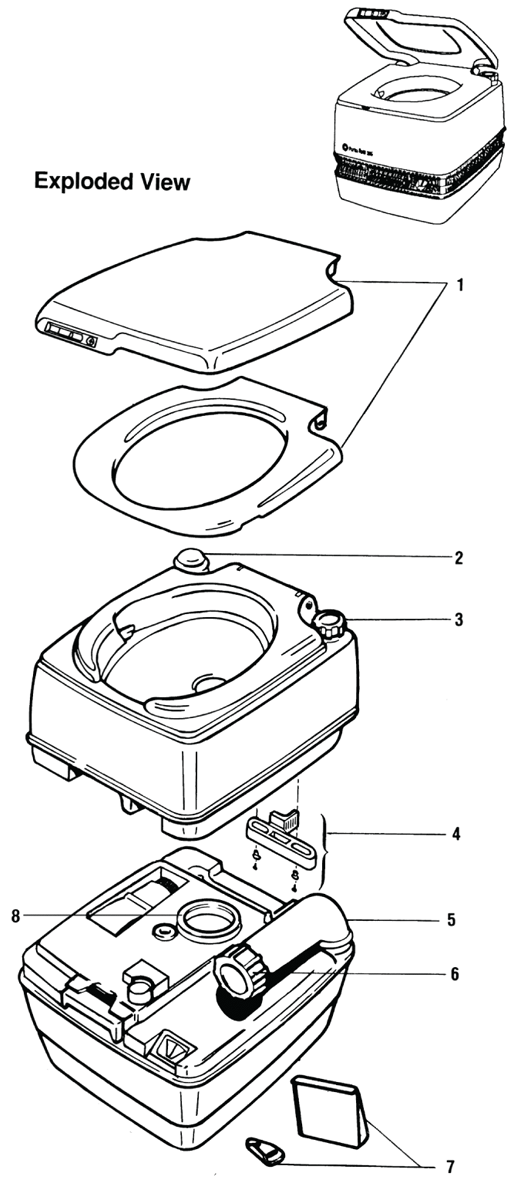 Parts Diagram - Porta Potti 255 - Thetford Corporation