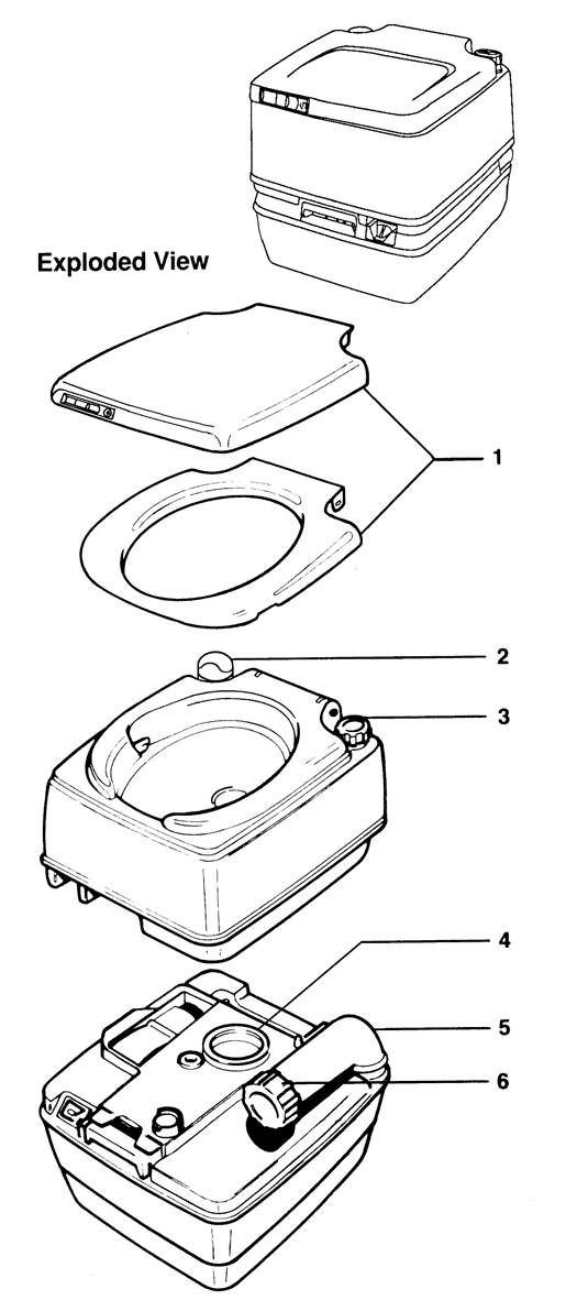 Parts Diagram - Porta Potti 345 - Thetford Corporation