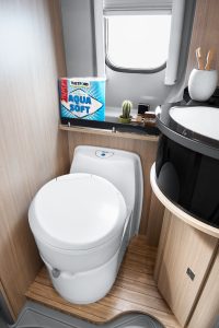 C223-CS Cassette Toilet in vehicle with lid down