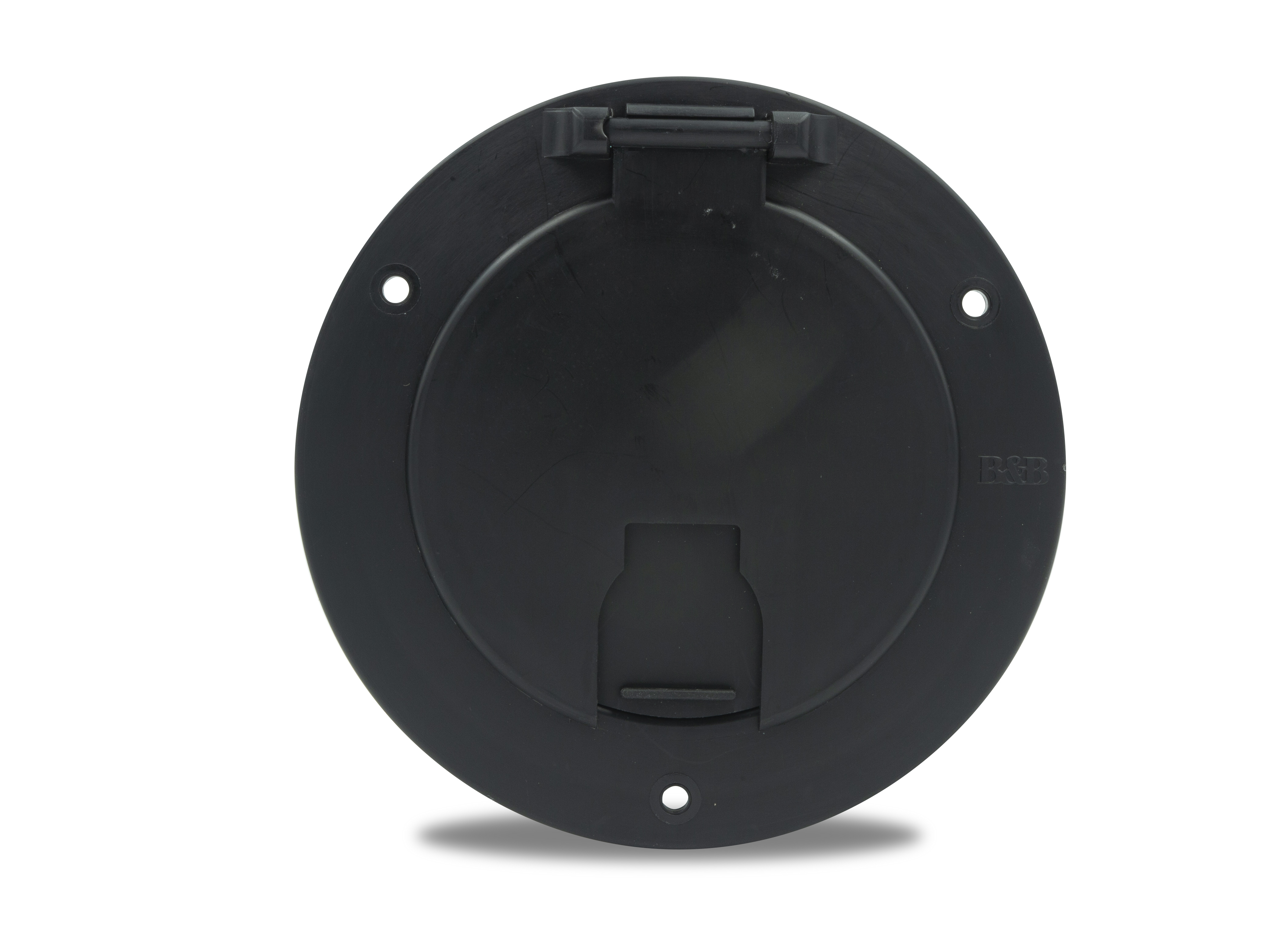 JR Products 541-B-3-A Black Deluxe Round Electric Cable Hatch 